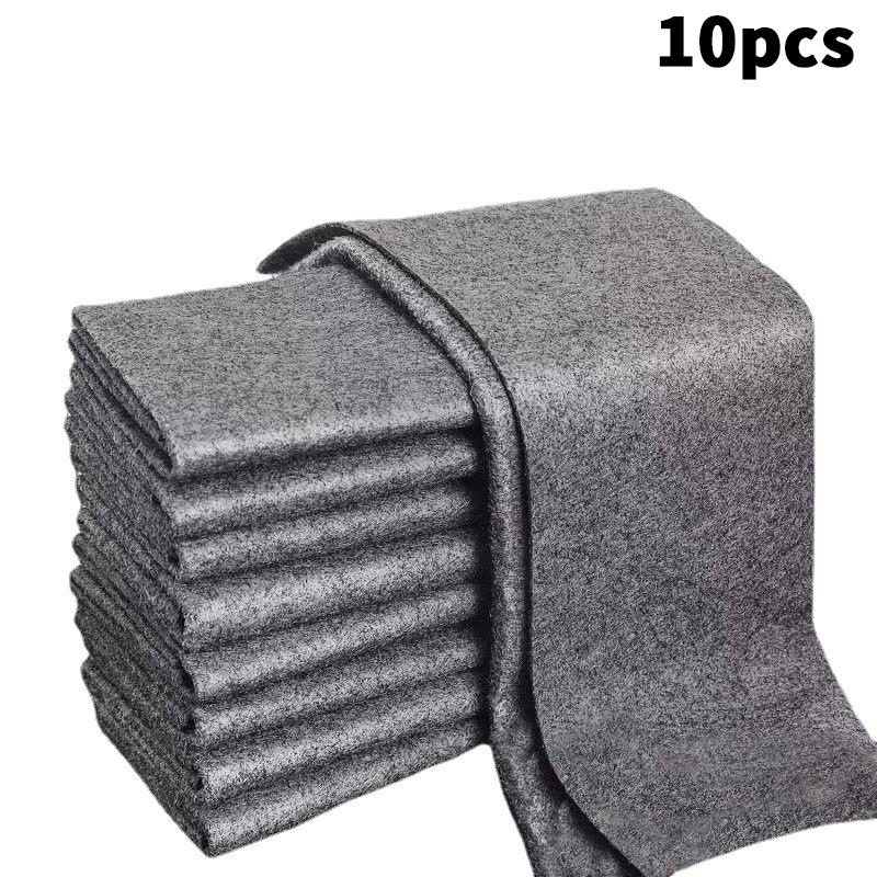 10pcs/set Thickened Cleaning Cloth No Trace No Watermark Reusable Microfiber Rag Quickly Clean Towels Scouring Pad