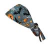Halloween Themed Satin Hair Wrap Bat and Moon Design, Adjustable Head Scarf for Women and Girls