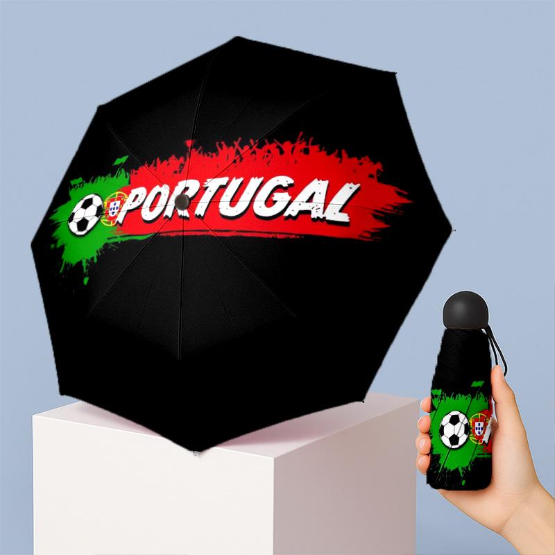 Portugal Pattern Printed Mini 5 Folds 8 Ribs Compact Umbrella Windproof Waterproof Lightweight Portable Folding