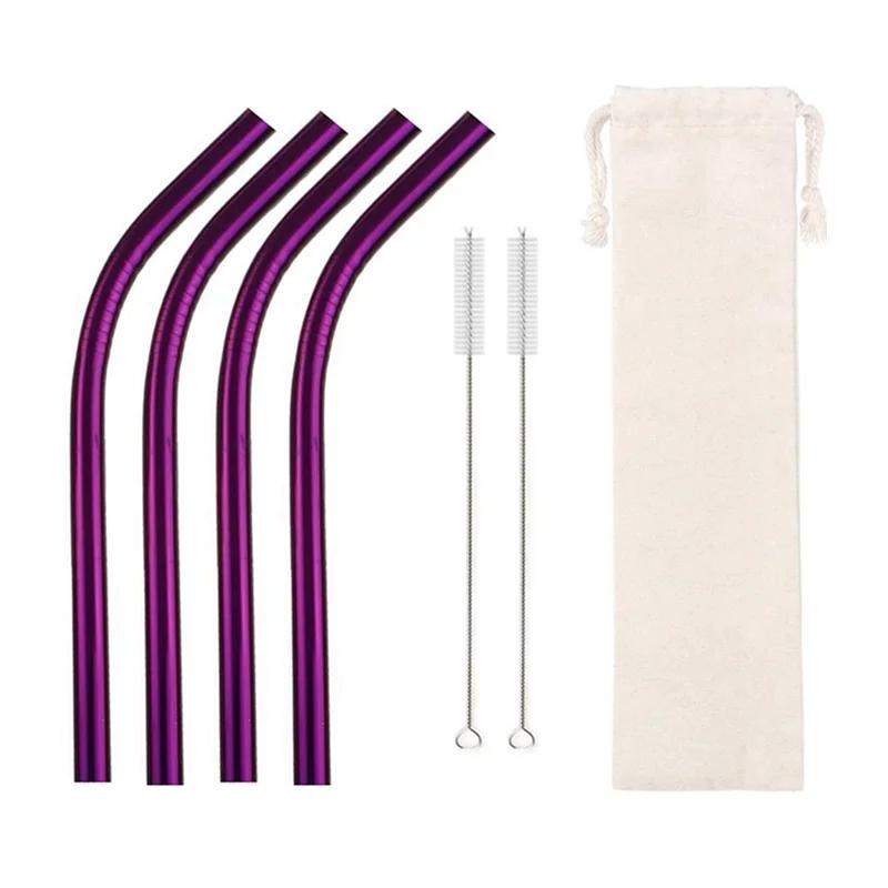 Pailles à smoothie en acier inoxydable 304 de 12 mm de large, pailles réutilisables en métal pour milkshake Boba Bubble Tea, ensemble de pailles courbées