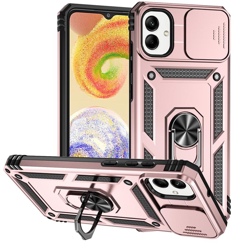 Para Samsung Galaxy A05 2023 Capa Magnética Suporte de Anel de Carro Capa de Telefone para Samsung A05 A 05 SM-A055M Lente Deslizante Armadura Capa Traseira