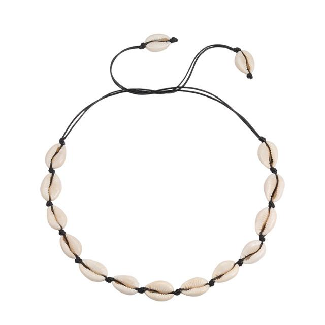 Conch Seashell Necklace Women Jewelry Summer Beach Shell Choker Bohemian Rope Cowrie Beaded Necklaces Handmade Collar Female