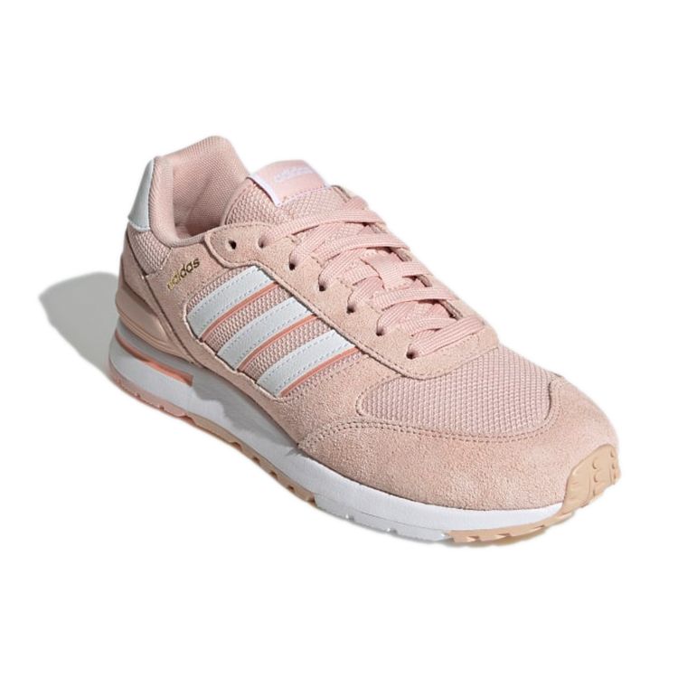 Adidas Neo Run 80s Comfortable Versatile Fabric Non-Slip Wear-Resistant Breathable Low-Top Running Shoes Women Sneaker Pink White GZ8165