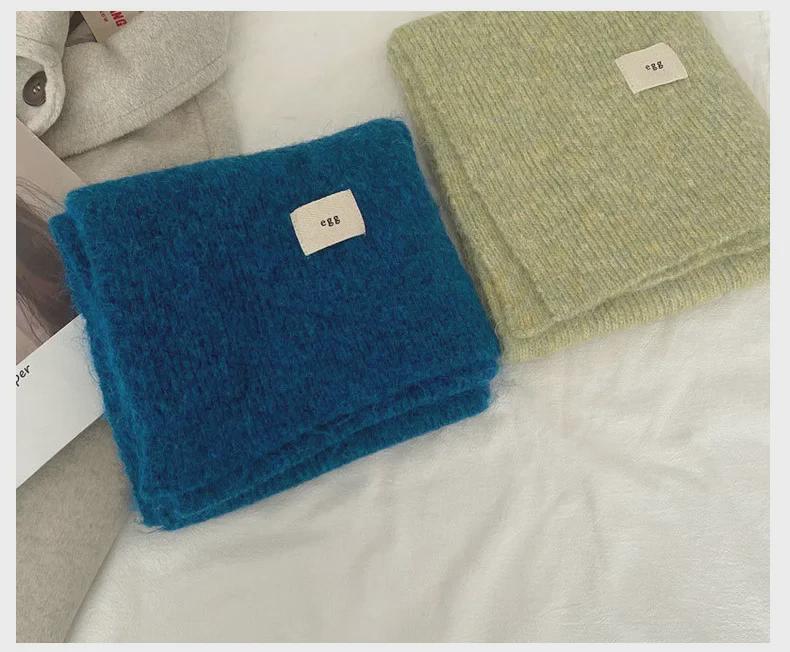 Pure Farbe Erinnerungen ~ Weicher & Klebriger Etikettenimitat Kaschmirschal: Unisex Retro-Strick für einen warmen, trendigen Look