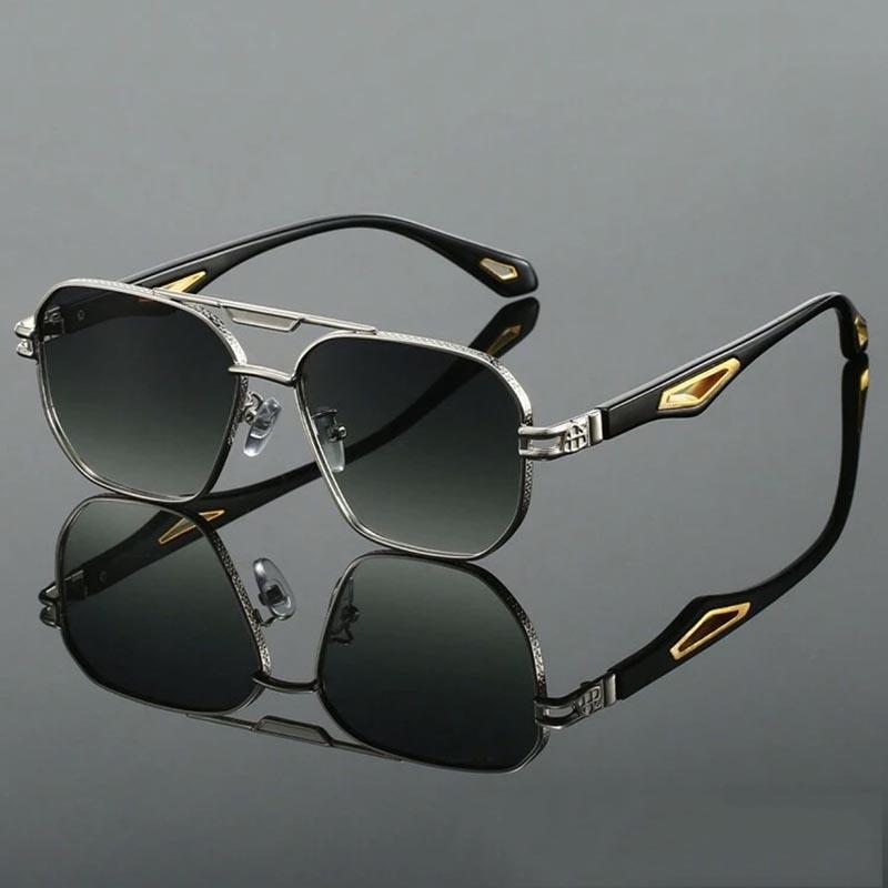 Ochelari de Soare Pătrați Vintage Bărbați Clasici Punte Dublă Lentile Gradate Trendy Retro Marcă Designer Ochelari de Soare de Exterior
