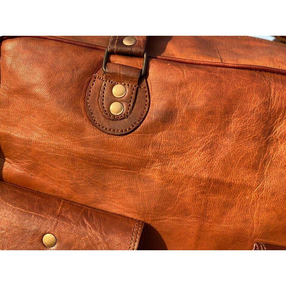 Handgemachtes Reisegepäck aus echtem Leder, Weekender, Weekender, Turnbeutel