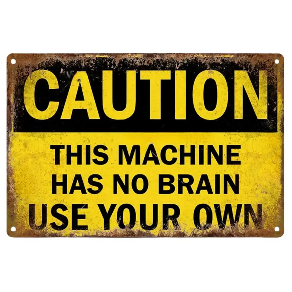 Vintage Tiki-inspiriertes Retro-Metallschild mit Vorsicht – „Warning Children Video“, für Männerhöhle, Garage und Türwandkunst