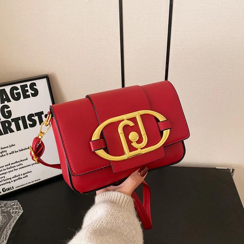 Metal Magnetic Buckle Flap Bags for Women  Versatile Chain Bags  Small Square Bags  Armpit Crossbody Bag  Luxury