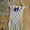 Bohemian Macrame Evil Eye Wall Hanging, Handmade Cotton Rope Decor With Turkish Nazar Amulet, Boho Home Wall Art