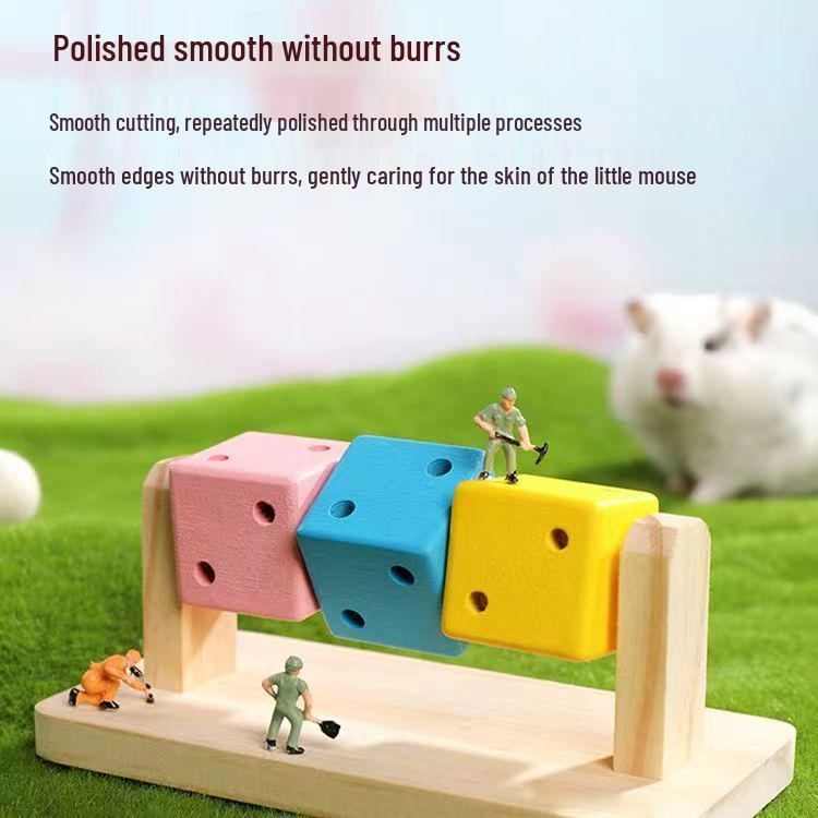 Colorful Solid Wood Hamster Teething & Nesting Cube