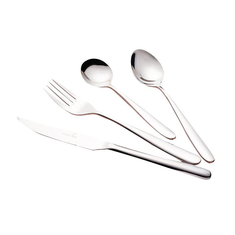 Stainless Steel Cutlery Set: Knife, Fork & Spoon - High-Grade Tableware for Hotels