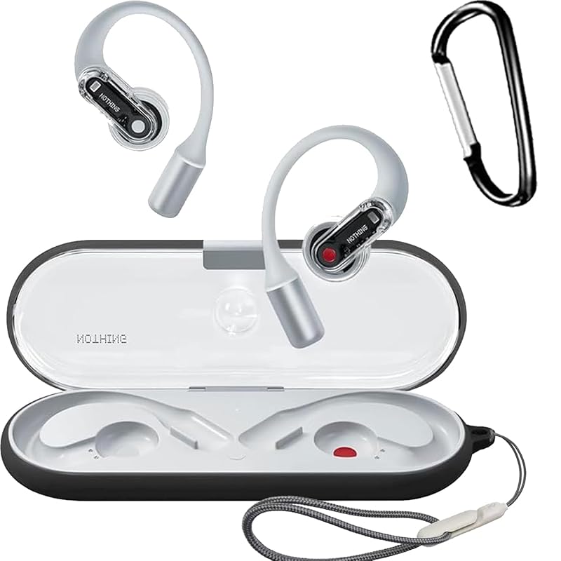 

For Nothing Ear (open) case Cover [HNWEIWEI] for silicon storage case convenience With carabiner trip lightweight protective cover Scratch prevention