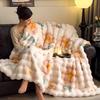 Luxury Tie-Dye Big Bubble Rabbit Fur Blanket & Duvet Cover, 2-in-1 Faux Fur Plush Throw, Ultra Soft Fluffy for Couch Bed Sofa