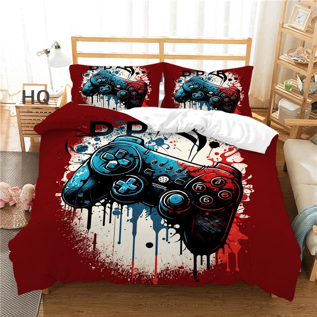 3D Player Bedding Game Handle Quilt Cover 2 or 3 Double Bed Single Bed Full-size Game Machine Printed Bedding Home Decoration