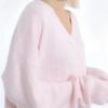 Women's Temperament Solid Knit Sweater V-neck Long Sleeve Faux Mink Hair Soft Loose Knit Top Fashion Lazy Style Simple Casual Sweater