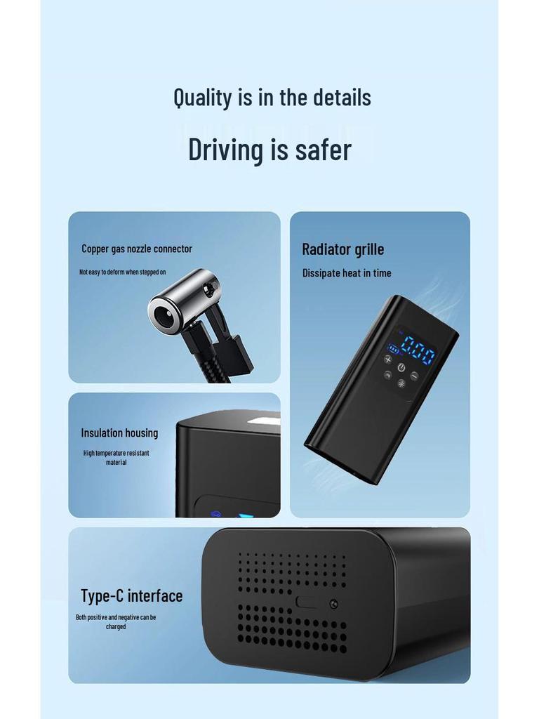 Wireless Mini Electric Car Tire Air Pump