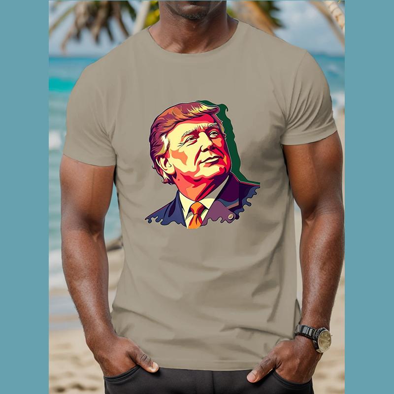 Herremote Trump Donald Trump Supporter 3D-trykk T-skjorte Mote O-hals Kortermet Casual Herre T-skjorter