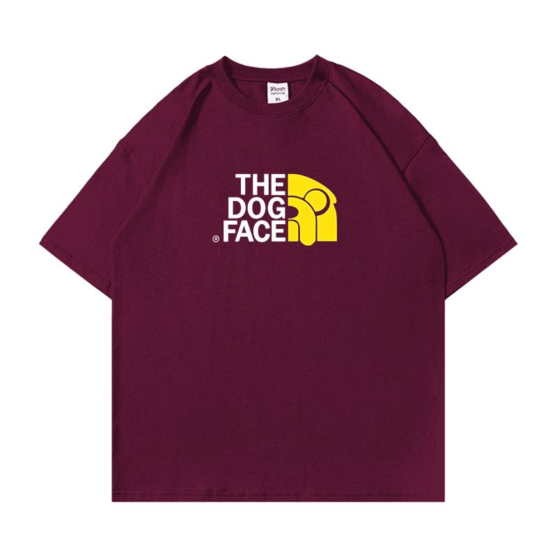 Hipsterstyle Dog Face Face Summer Tshirt Pure Cotton Shortsleeved Top Large Size Suitable for Both Men and Women