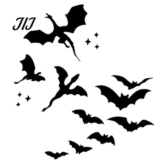 Halloween Window Stickers Flying Bat Car Rearview Mirror Stickers, PVC Decals for Vehicle Versatile Vinyl Surfaces Exterior Decoration, Waterproof