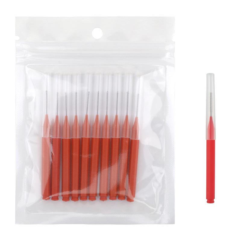 Renkli Mini Kaş ve Kirpik Fırçaları (10 Adet, Taşınabilir, Poşetli)