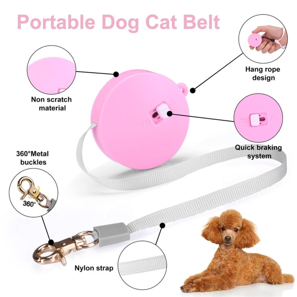 Retractable Dog Leash Automatic Freely  Puppy Cat Traction Rope Belt Dog Leash for Puppy and Kitty Pet Leash