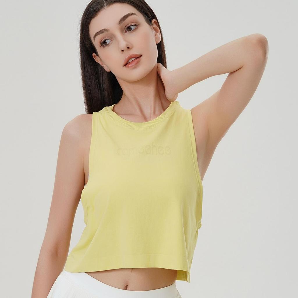 2025 Lulu Women's Quick-Dry Seamless Yoga Tank Top - Short, Sporty, and Stylish