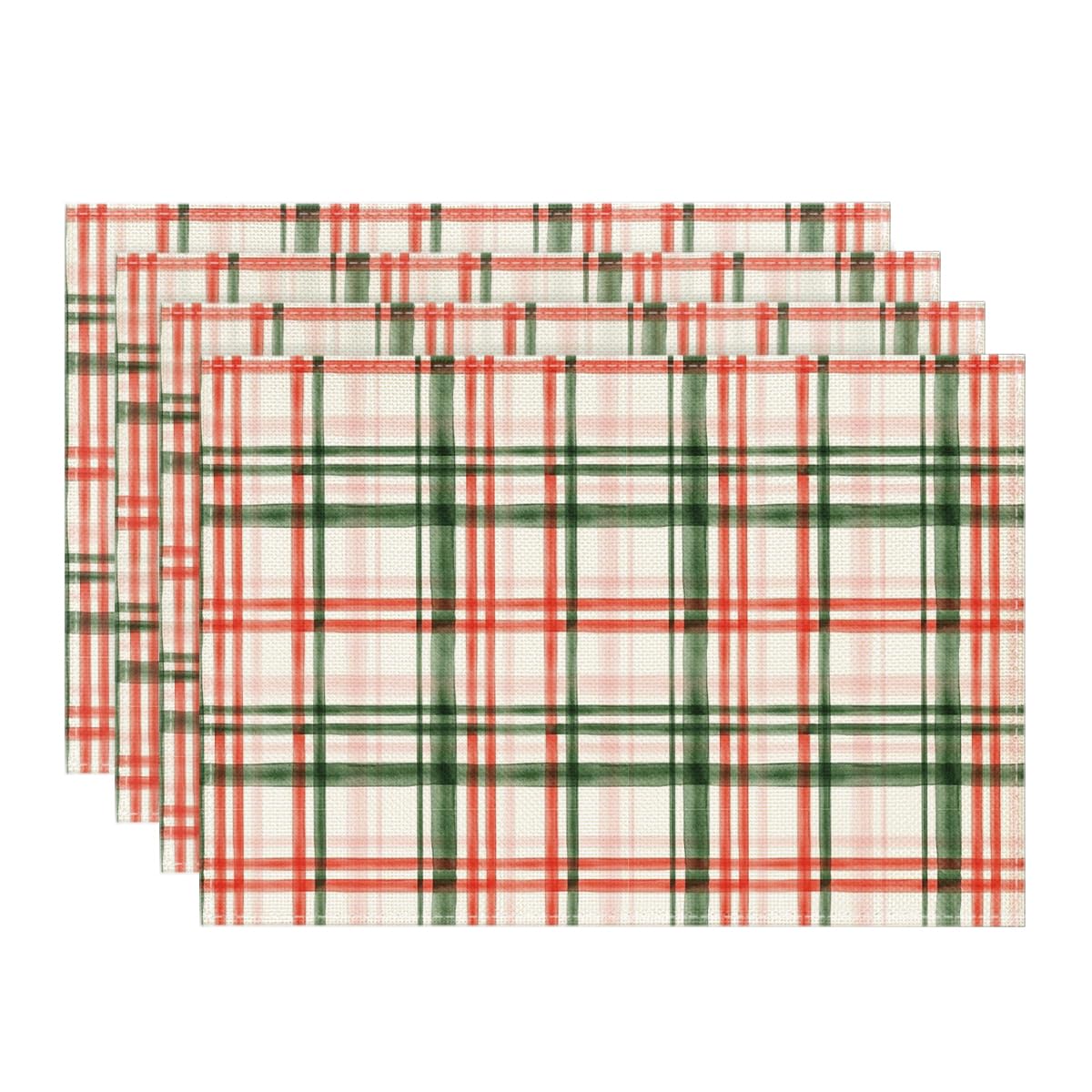 

Orange Black Buffalo Plaid Fall Placemats Set of 6, 12x18 Inch Halloween Seasonal Table Mats for Party Kitchen Dining Decoration 12 x 18 , Rectangular 4 Pcs