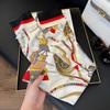 Long Silk Scarf Women's New Small Silk Scarf Printing Simulation Silk Tied Bag Streamer Explosion Sweet Little Scarf
