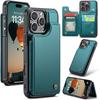 IPhone Wallet Protective Case with Card Holder, RFID Shielding, Men's and Women's Shock-absorbing Leather Bracket, Durable Protective Phone Case