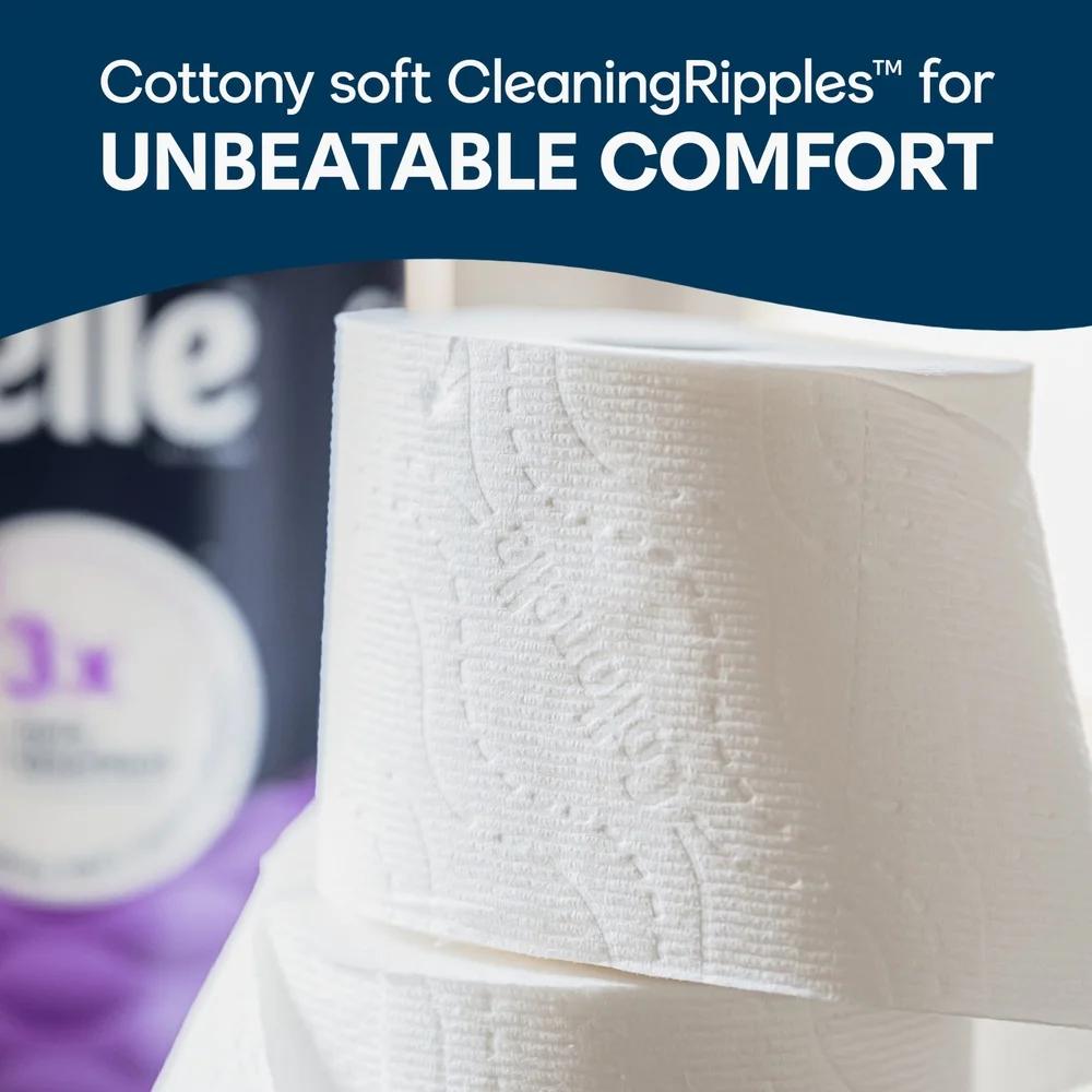 Ultra Comfort Soft Toilet Paper 2 Ply 12 Mega Rolls Absorbent CleaningRipples Clog Free Septic Safe Unscented 2928 Sheets
