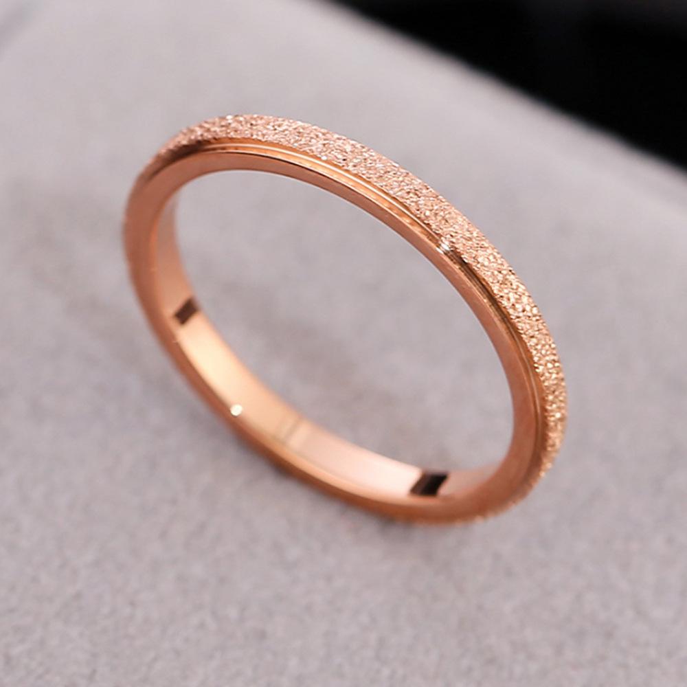 Color Retention Versatile 18K Gold Plain Ring Matte Ring Light Luxury Design Exquisite Personalized Index Finger Ring
