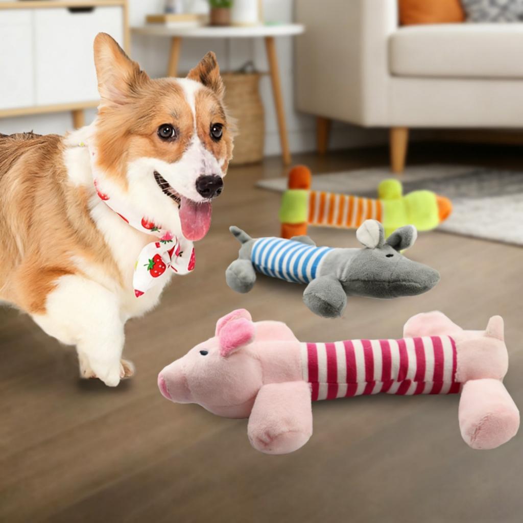 Pets Toys, Plush Dog Squeaky Toys, Crinkle Animals Pet Toy for Small Medium Large Dogs, Puppy Chew Toy To Keep Them Busy