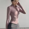 Women's Nylon Fitness Jacket - Elastic, Quick-Drying, Long-Sleeve Top for Spring/Autumn Running, Sports, Training, and Yoga.