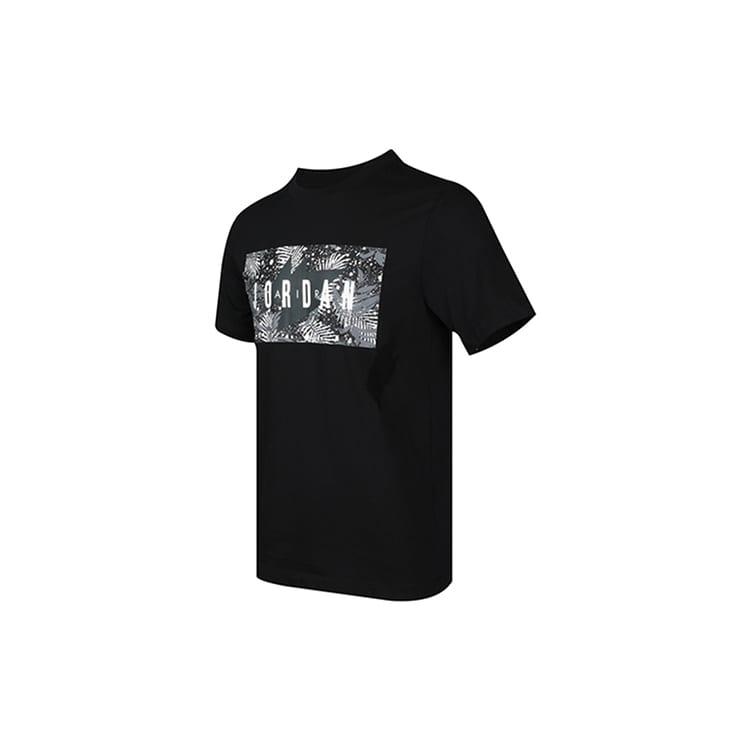 Jordan AS MJ POOLSIDE FLORAL CREW T Shirts Men's Black Crew Neck Moderate Straight Fit CQ2061-010