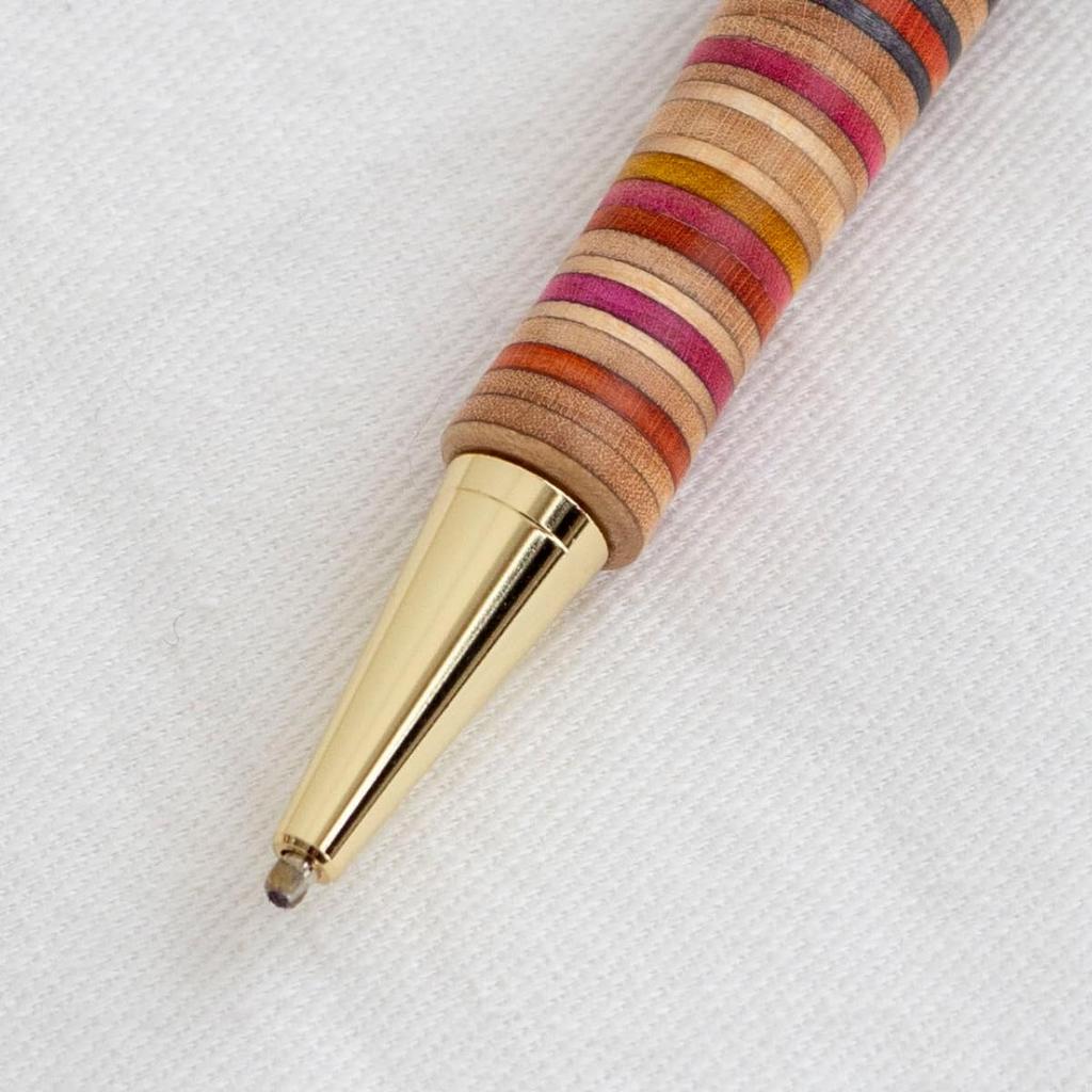 Corale Ballpoint Pen Wooden Made In Japan Kobo Oil Based Black Cross Type Skateboard Multicolor Writing Instrument 0.7