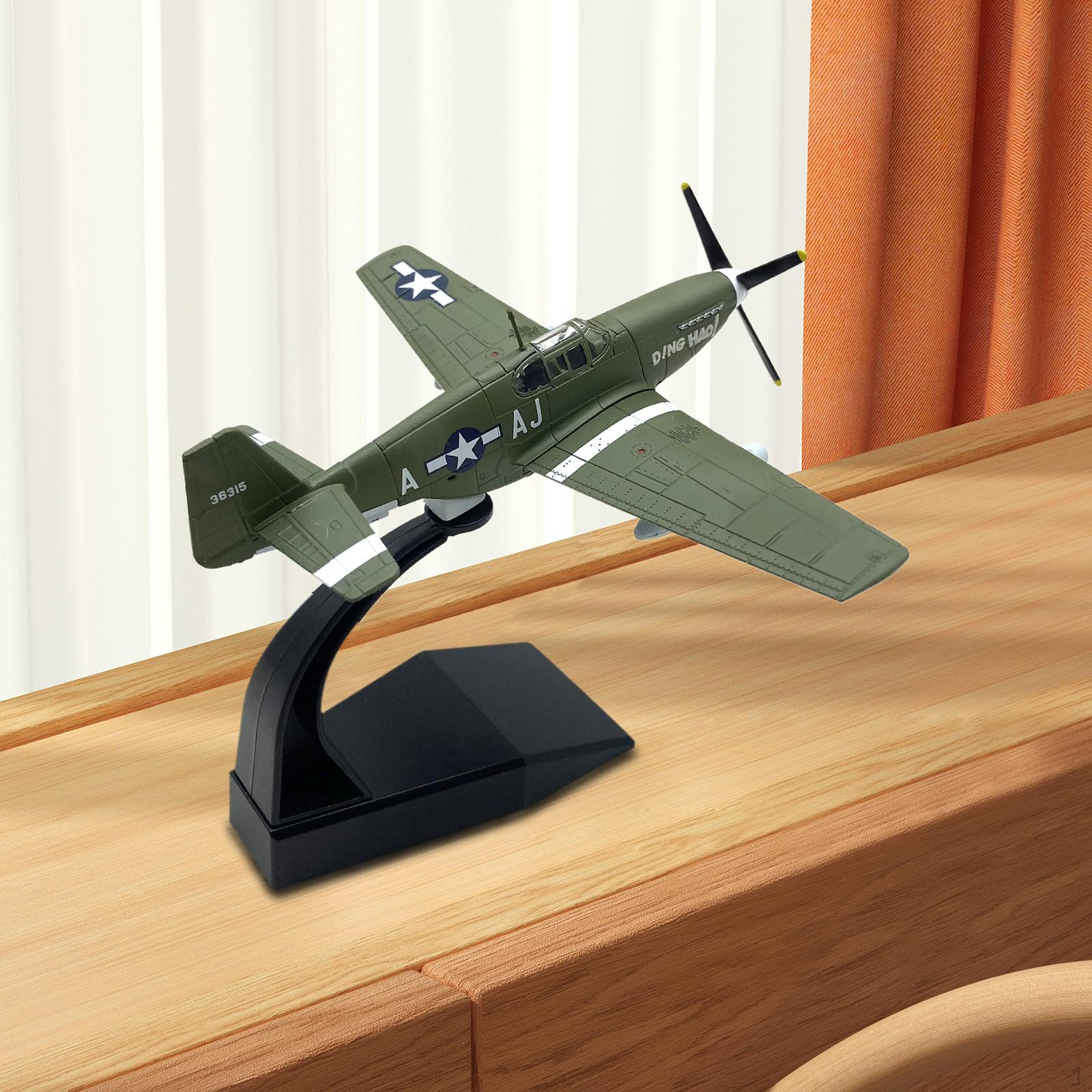 Alloy 1/72 P51B Fighter Airplane, Diecast Model Miniature Toys, Aviation Commemorate Collection with