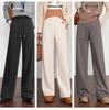 Brand New Women's High-Waisted Wool Wide-Leg Pants: Stylish, Versatile, Slimming, and Casual.