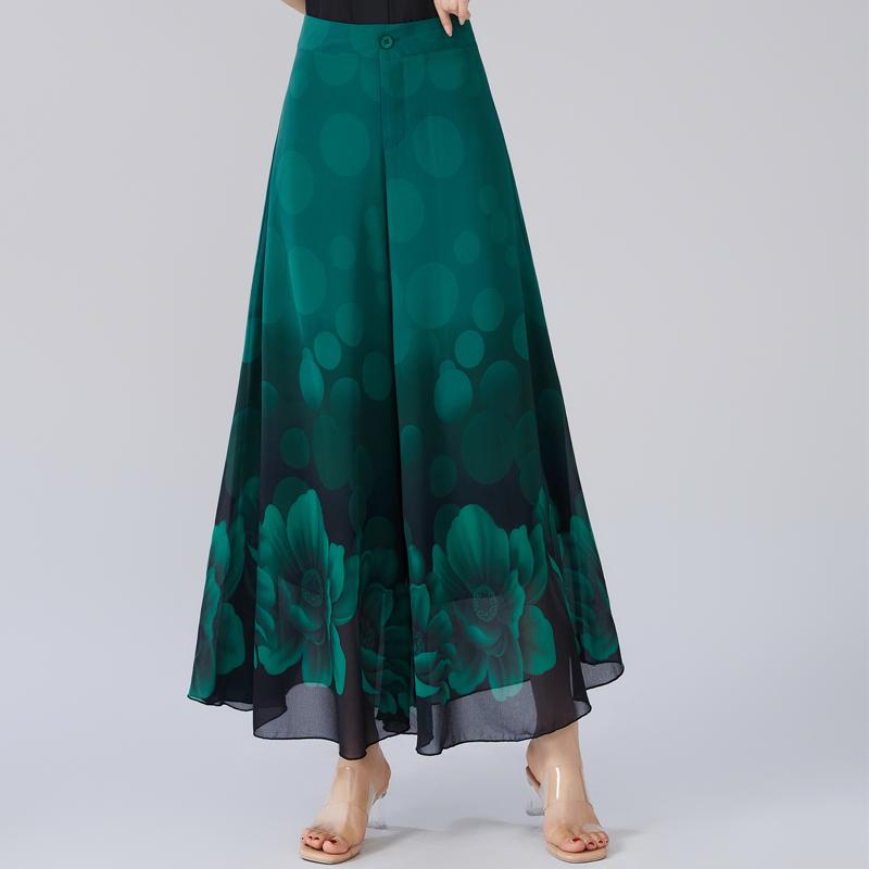 

Элегантные летние шифоновые брюки женские модные широкие брюки с высокой талией винтажная одежда 33