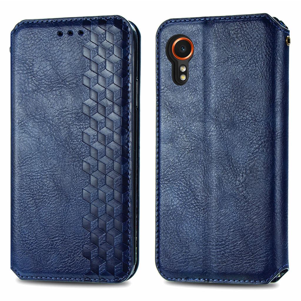 Para Samsung Galaxy Xcover7 Funda de Cuero PU con Estampado de Rombo, Cartera con Soporte, Cubierta para Teléfono