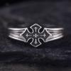 Men's Cross Badge Ring, European and American Retro Versatile Trendy Open End Ring