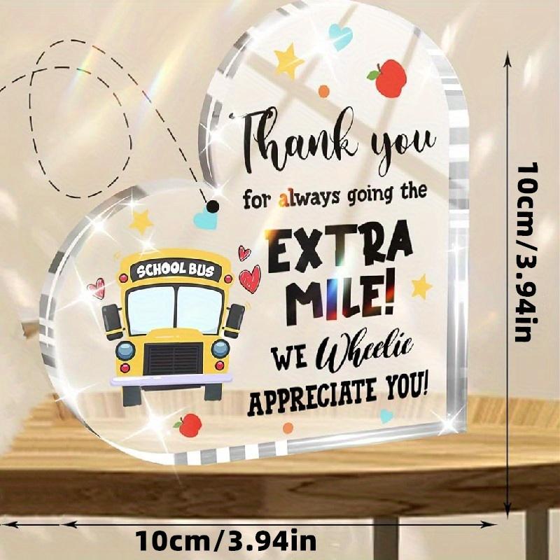 School Bus Driver Acrylic Heart Gift – Appreciation for Men/women. Christmas, Graduation, Birthday Gifts from Kids.