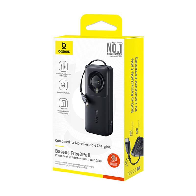 Powerbank Baseus Os Free2Pull 10000Mah 30W +Kabel (Czarny)