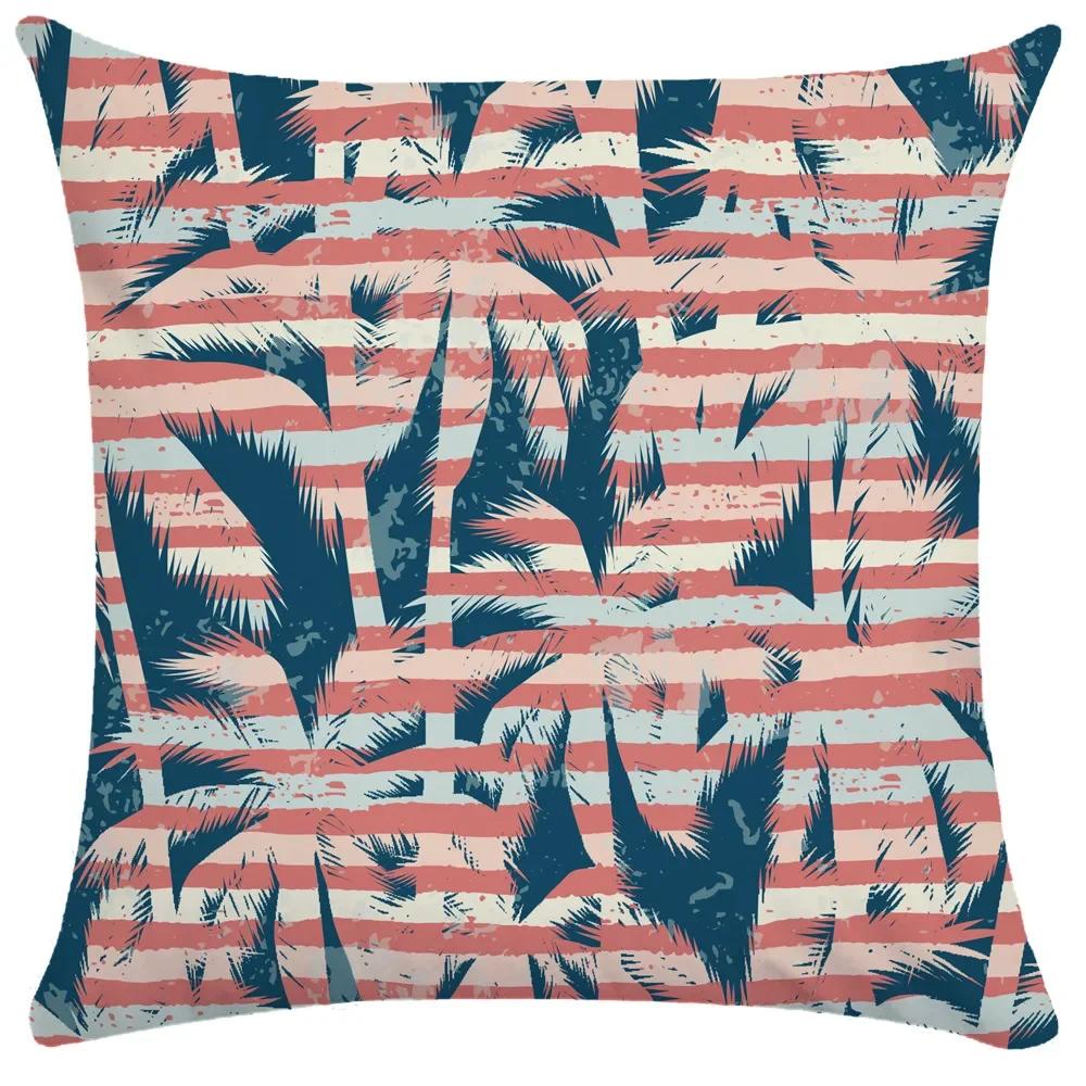 Plant Leaf Pillowcase Soft Short Plush Cushion Cover Tropical Rainforest Pillow Case Cushion Cover Throw Pillowcase 50X50 Pillow
