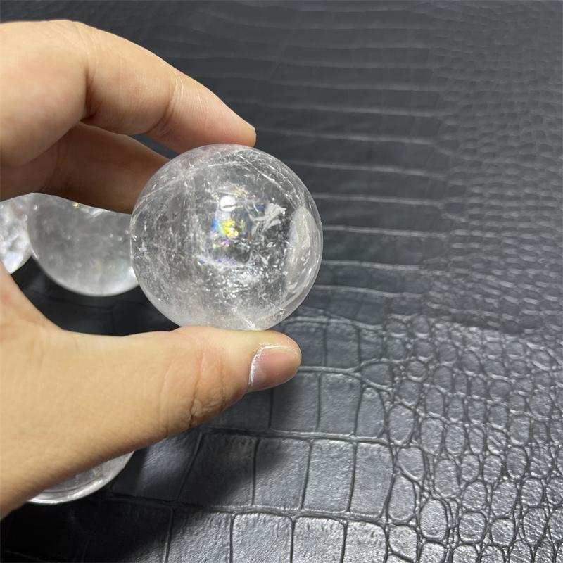 5pcs Clear Quartz Rainbow Healing Crystal Natural Gemstone Sphere Ball 43-45mm