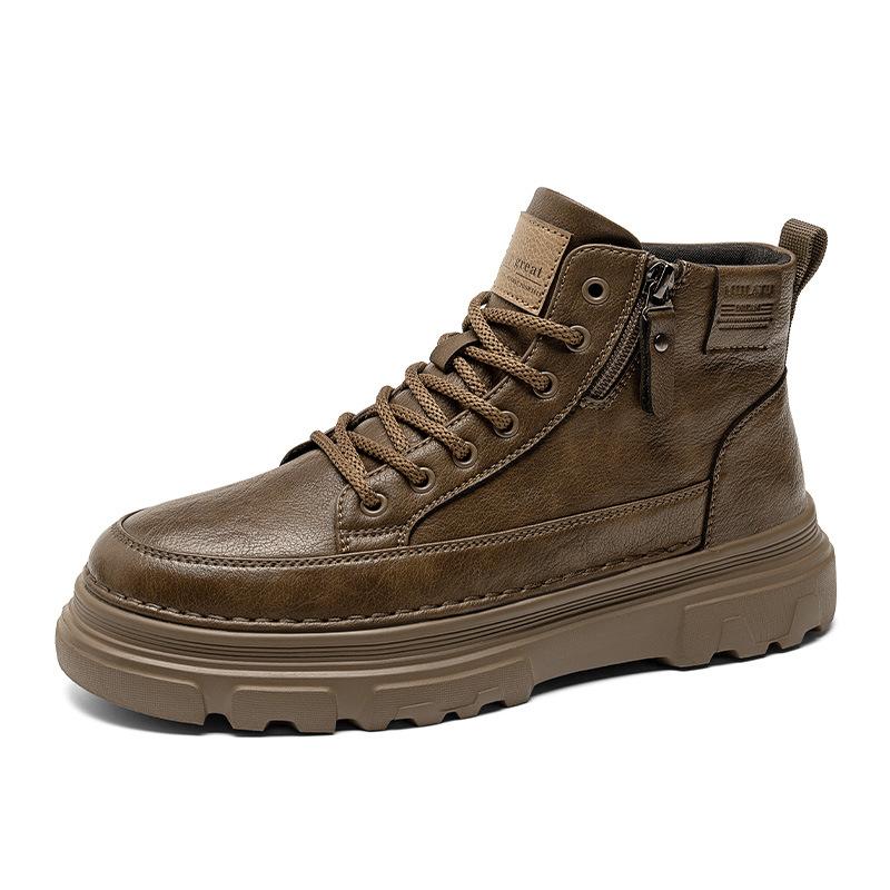 Winter 2024 New Martin Boots Men's High-top British Style Retro Leather Shoes Casual Trend Versatile Tooling Boots