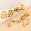 Personalized Gold-Plated Irregular Texture Jewelry: DIY Stainless Steel Bracelet & Necklace