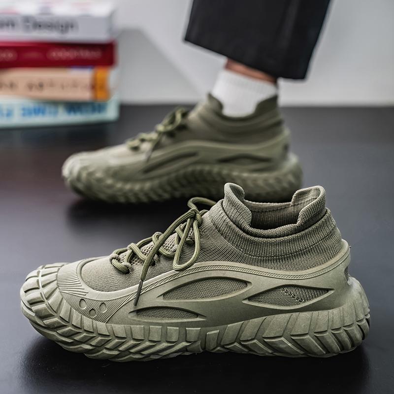 Flying Woven Men'S Shoes Spring Breathable Lazy Shoes A Slip-On Casual Sports Shoes With Men'S Casual Shoes