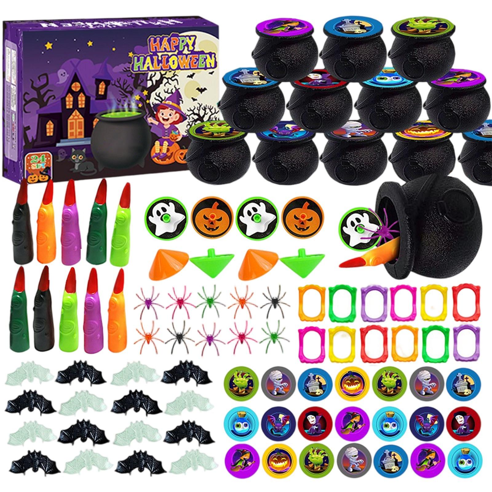 

Детские Хэллоуинские сувениры, 24 предварительно упакованных пластиковых горшочка ведьмы, Хэллоуинская вечеринка, Хэллоуинские игрушки, Школа, Класс, Призы. One Size фиолетовый