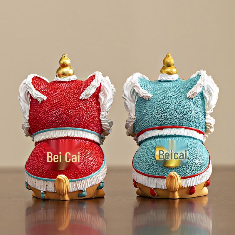 Decorative Lion Dance Figurine Set