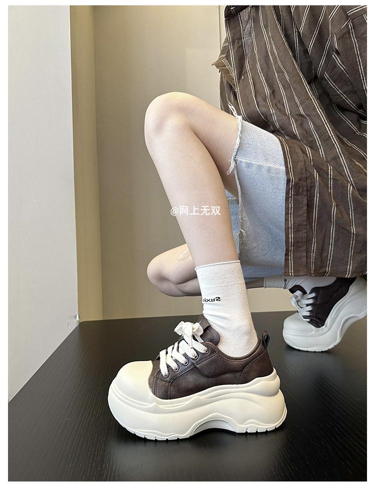 Fashion Autumn New Thick Sole Single Shoes Women Fashion Round Head Front Strap Thick Sole Anti-slip Wear-resistant Low-top Shoes